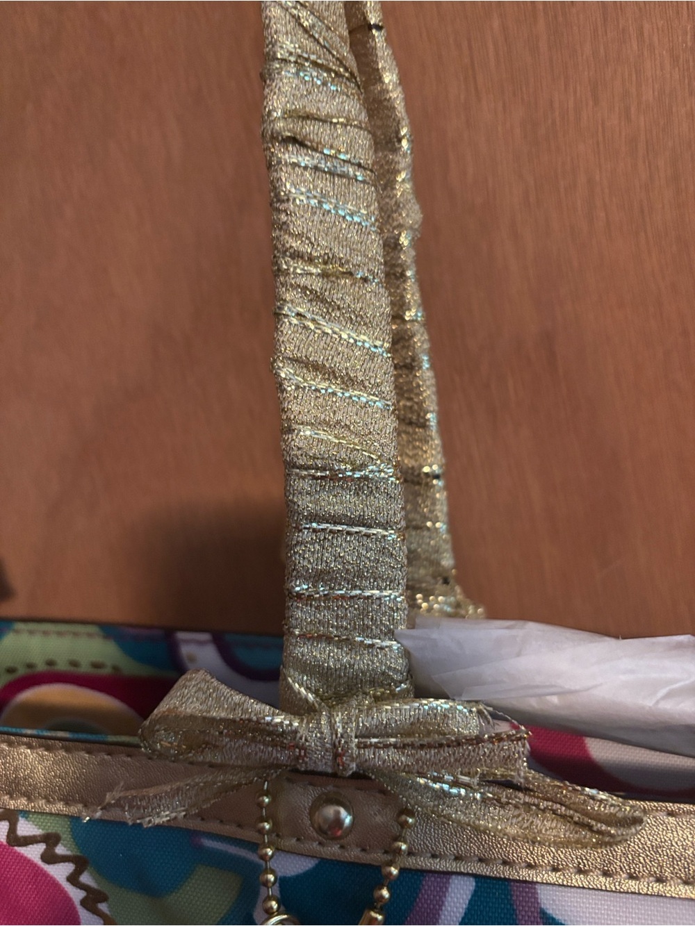 Coach Poppy -F19423 Multicolor Graphic Print Tote /Gold Accents/crossbody strap - Picture 11 of 17
